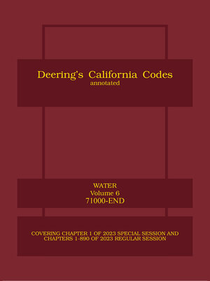 cover image of Deering's California Water Code, Annotated